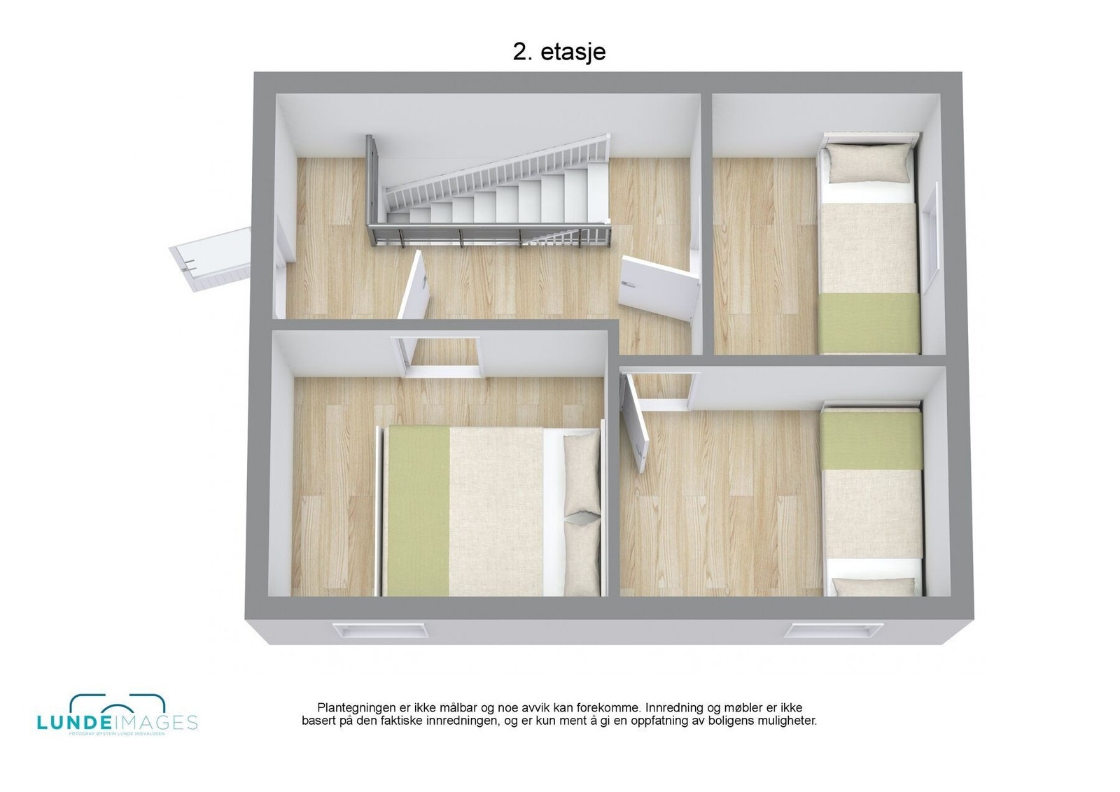 3D plantegning loft Galleribilde