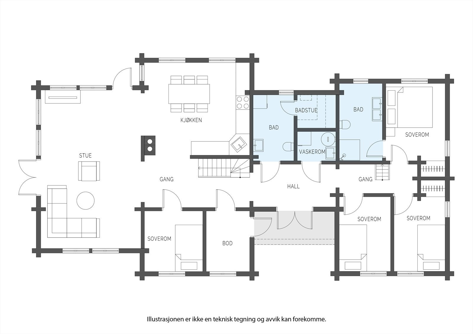 Plantegning 1.etg Galleribilde