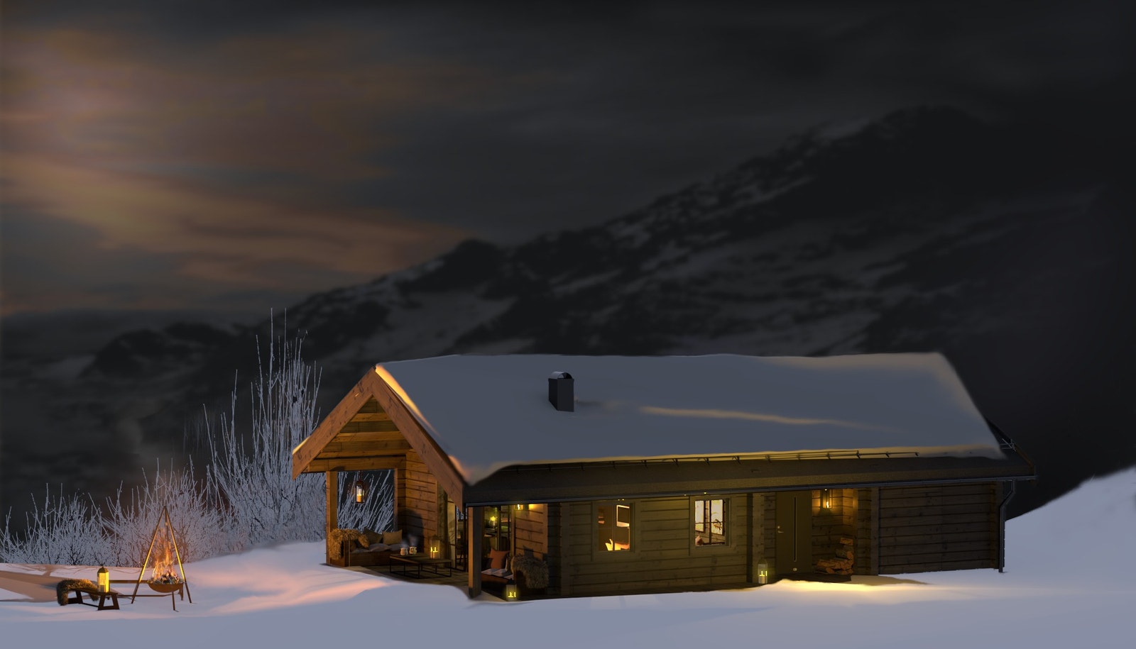 Vinterstemning på Hyggebu Galleribilde