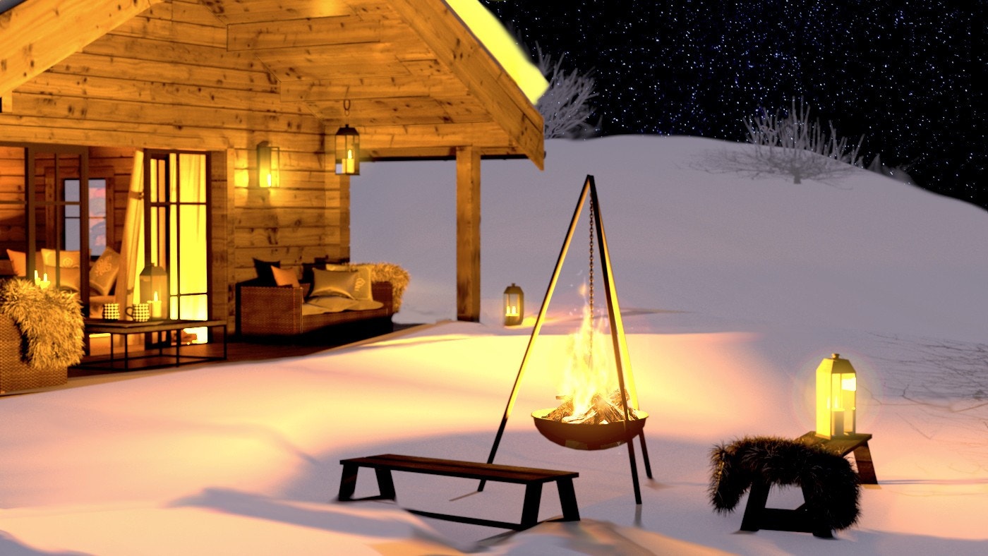 Vinterkos på Hyggebu Galleribilde