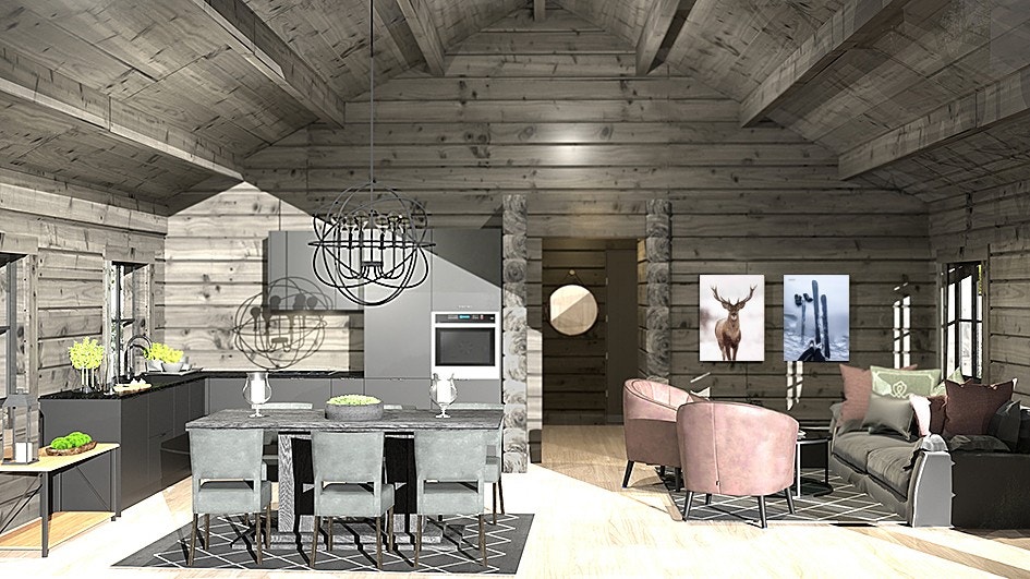 Åpen stue/kjøkkenløsning Galleribilde