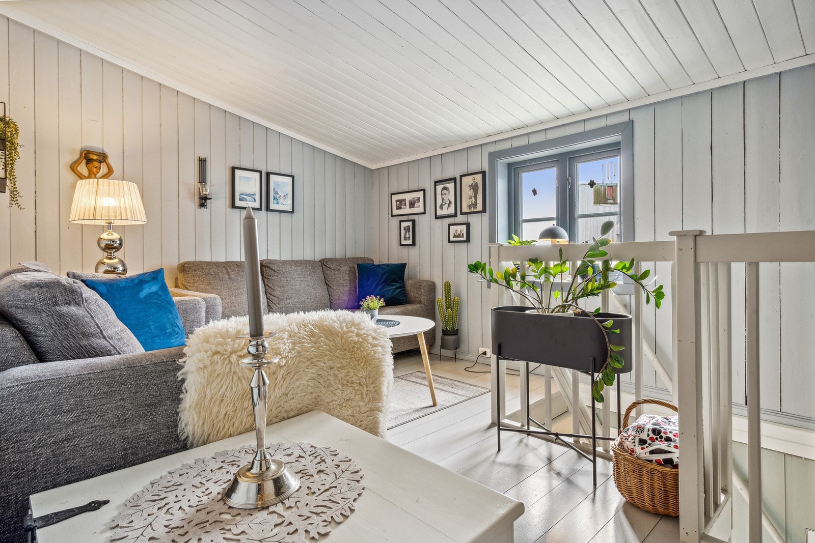 Koselig innredet tv-stue. Galleribilde