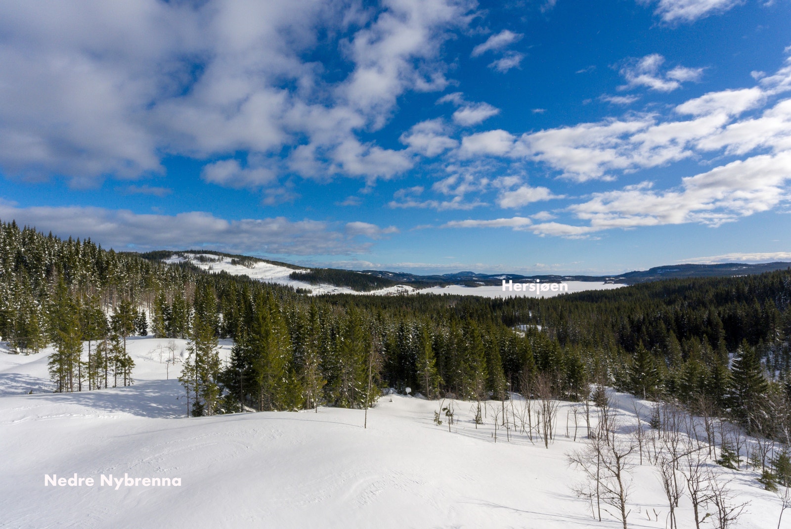 Utsikt mot sør fra nedre del av Nedre Nybrenna Galleribilde