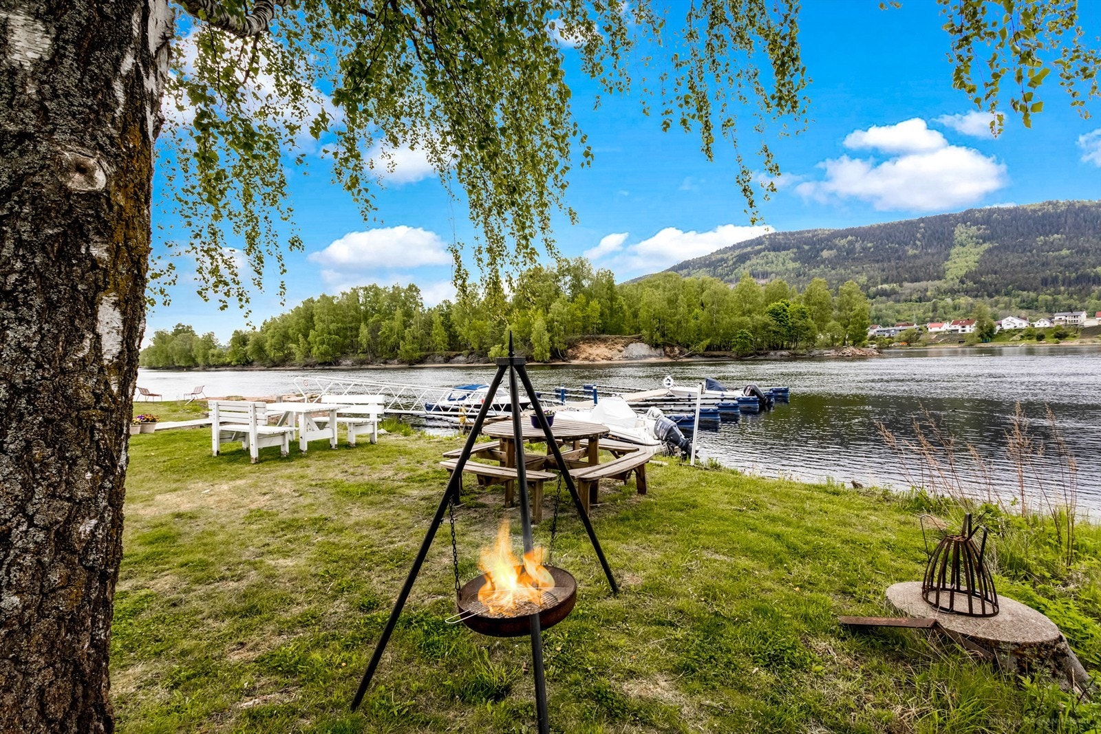 Fellesarealene går helt ned til Drammenselva Galleribilde