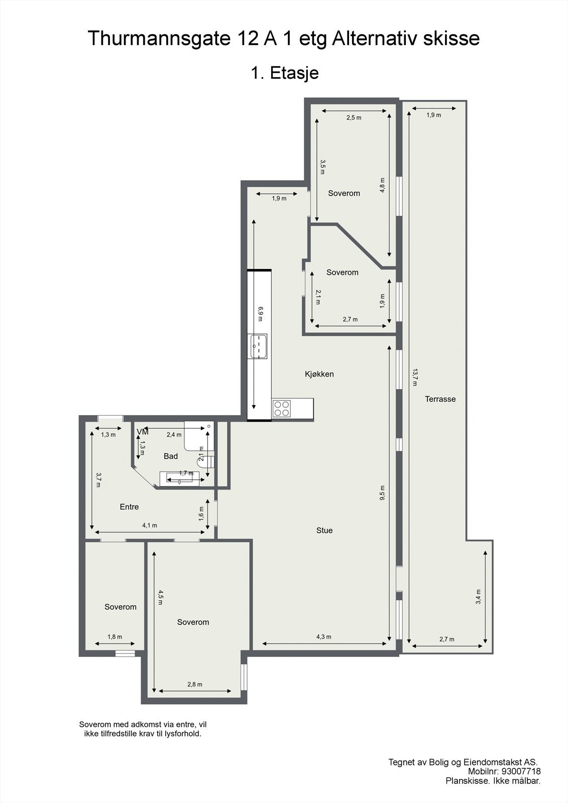 For de som trenger 4 soverom: om du ofrer den innvendige boden og walk-in skapet på hovedsoverommet får du et soverom til. Galleribilde