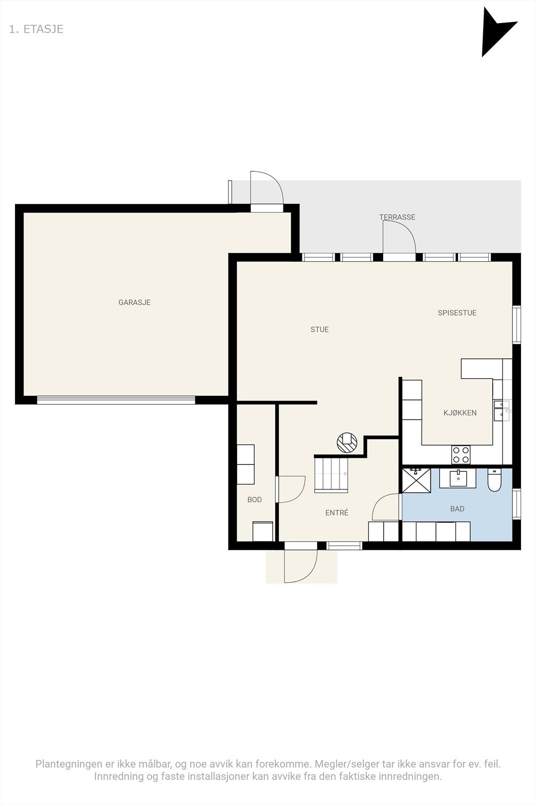 Plantegning 1. etasje Galleribilde