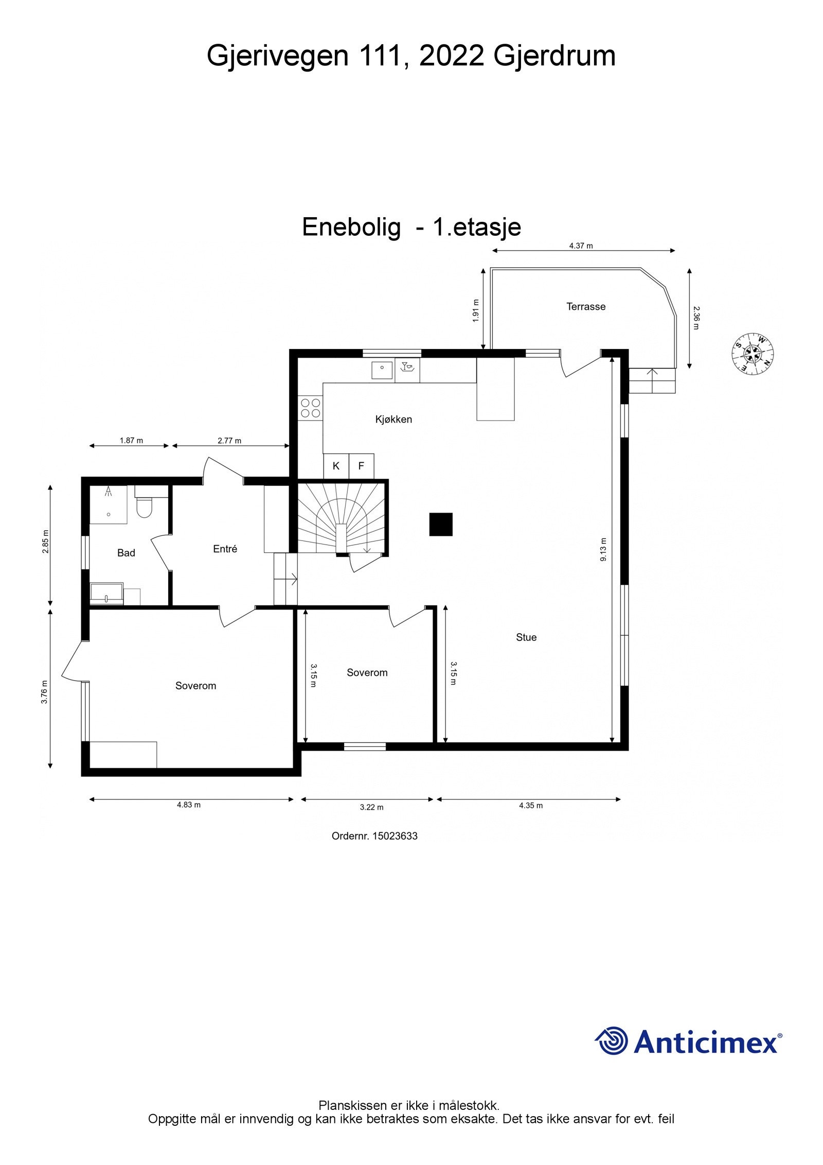 Plantegning 1. etasje Galleribilde