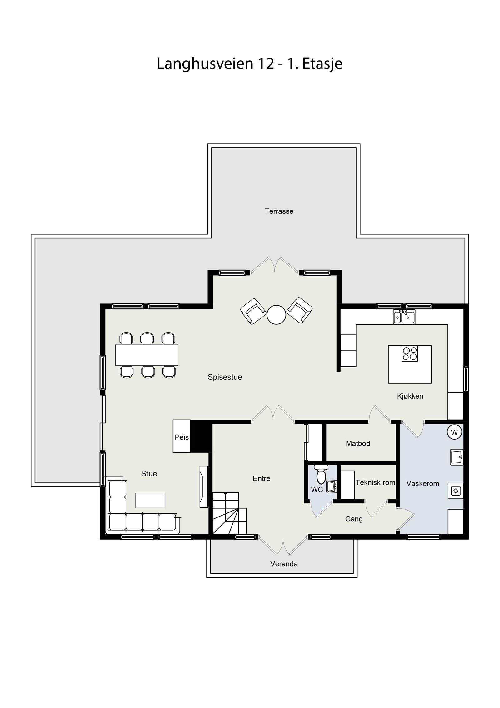 Plantegning 1.etasje Galleribilde