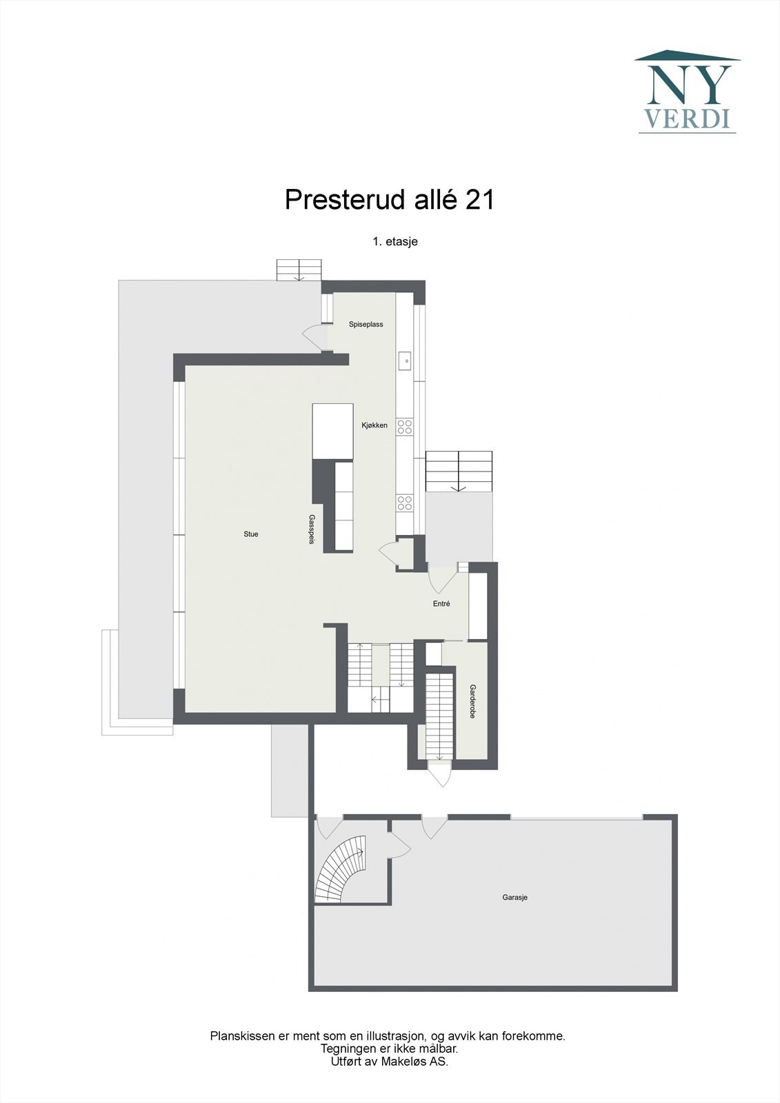 Plantegning 1. etasje. Galleribilde