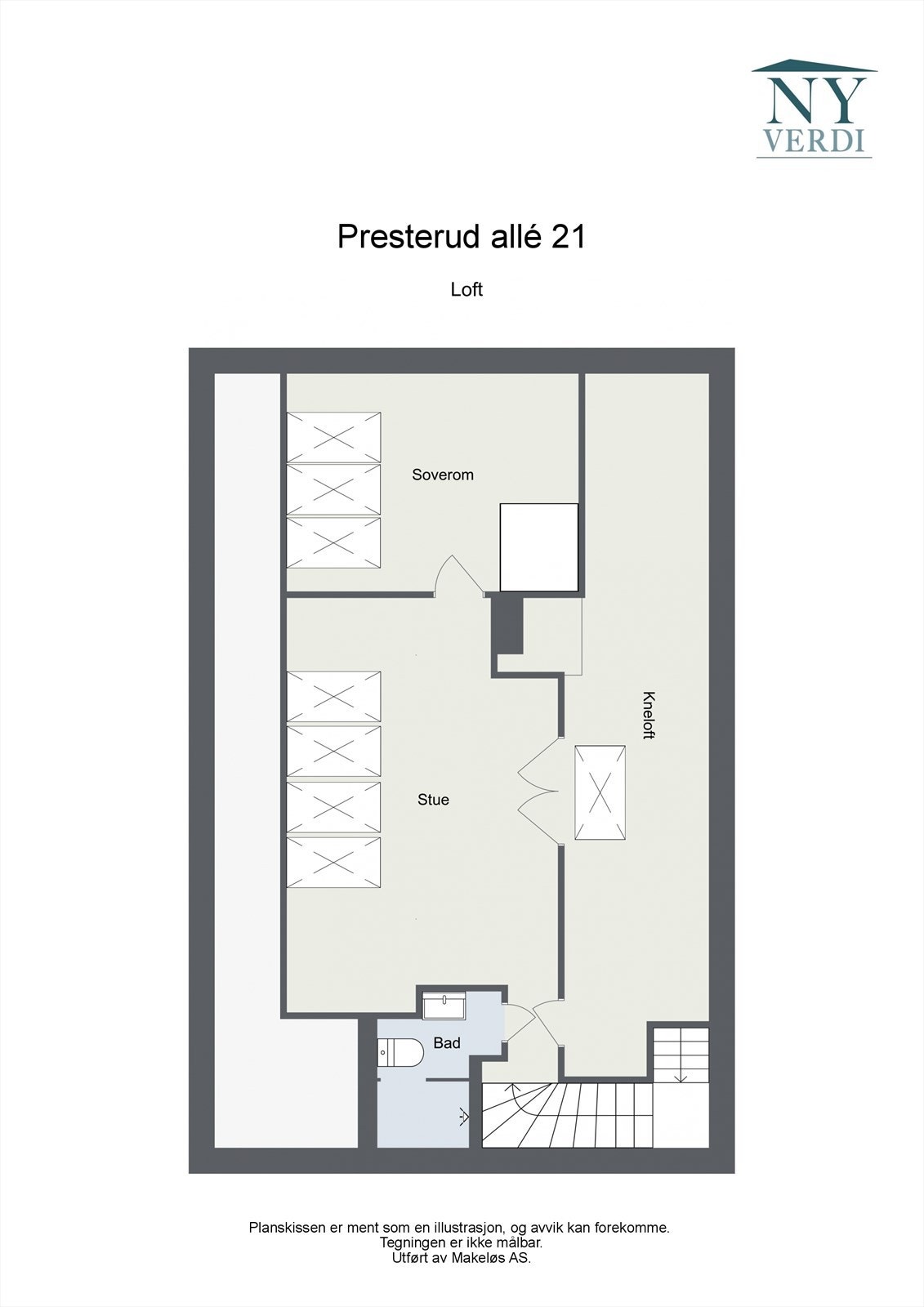Plantegning loft. Galleribilde
