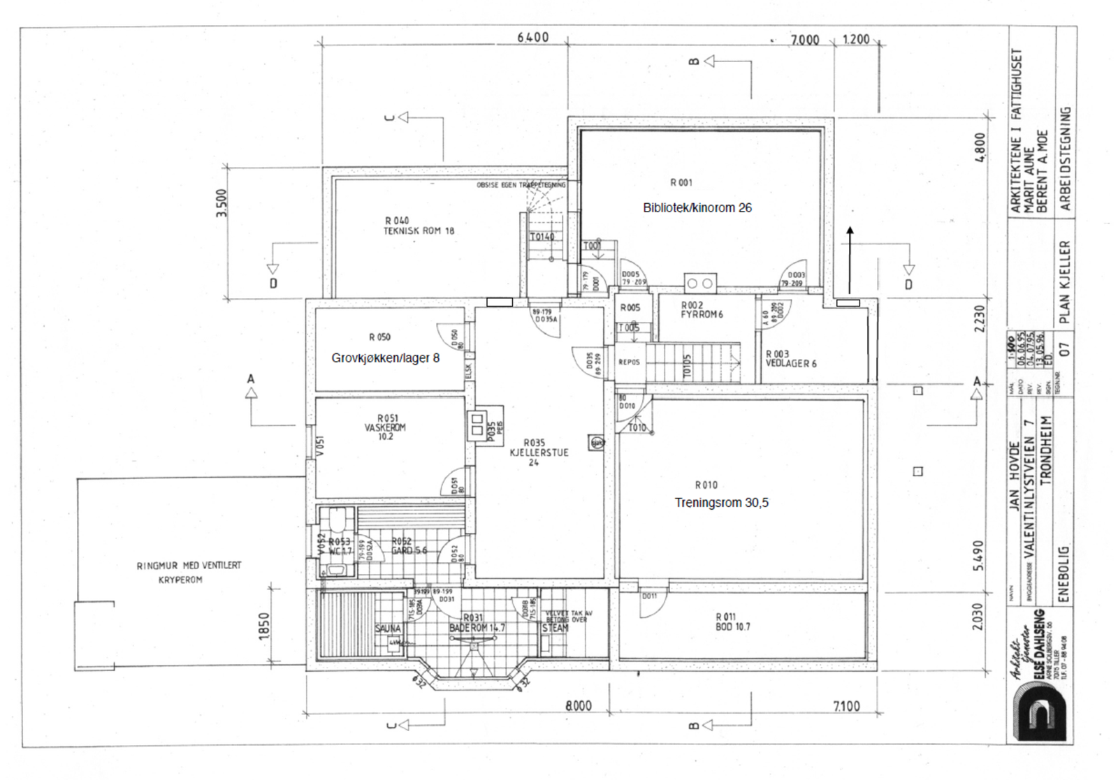 Planskisse kjeller. Galleribilde