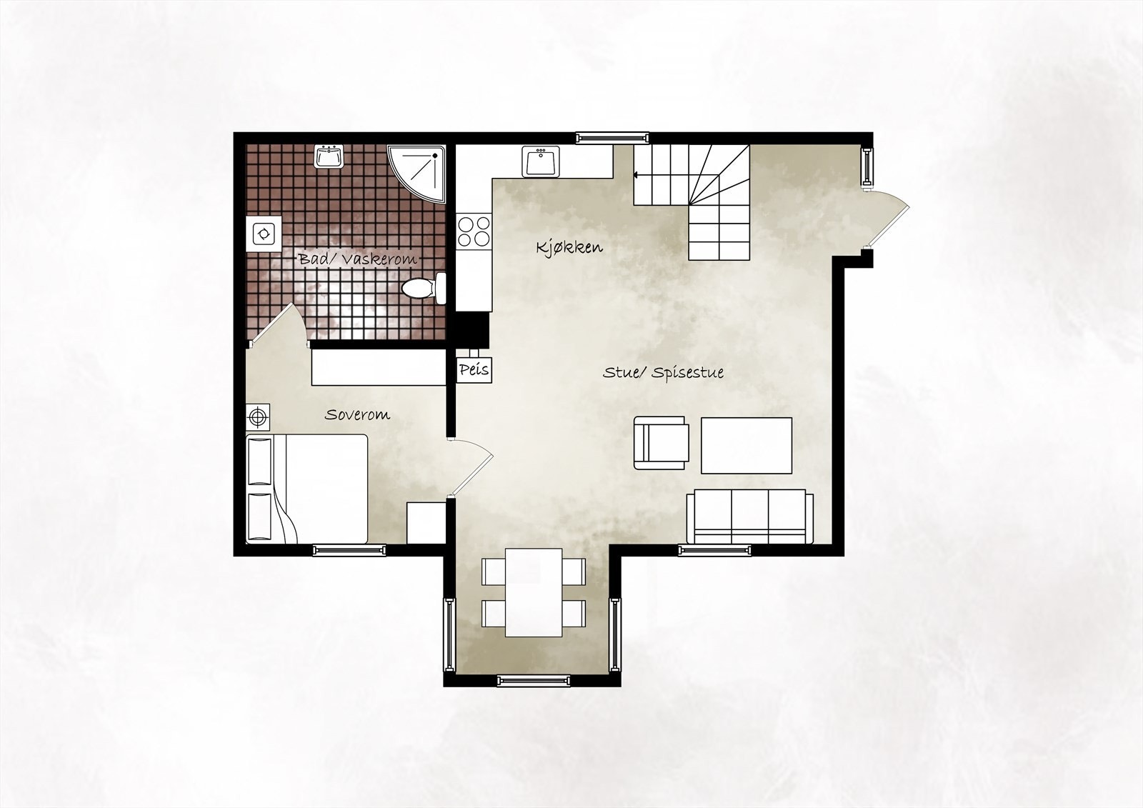 - Planløsning underetasje - Galleribilde