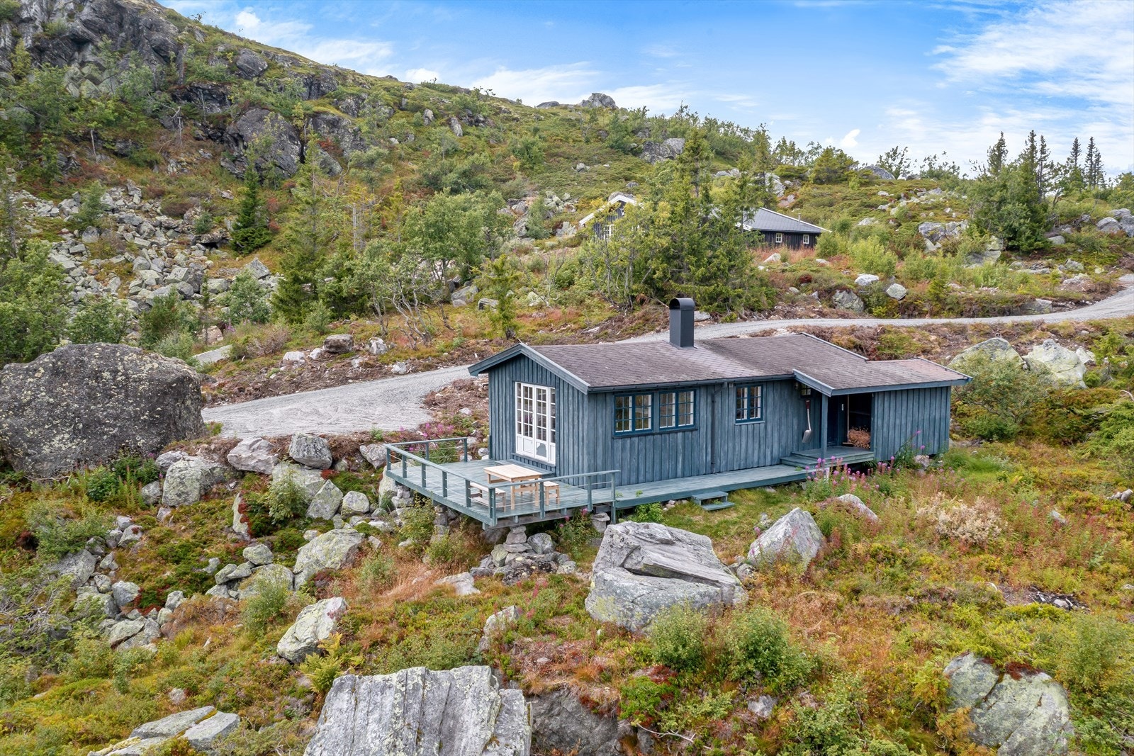 Hytta ligger flott til i ca. 975 m.o.h. med flott utsikt til snaufjellet, men også ut mot Eggedal Galleribilde
