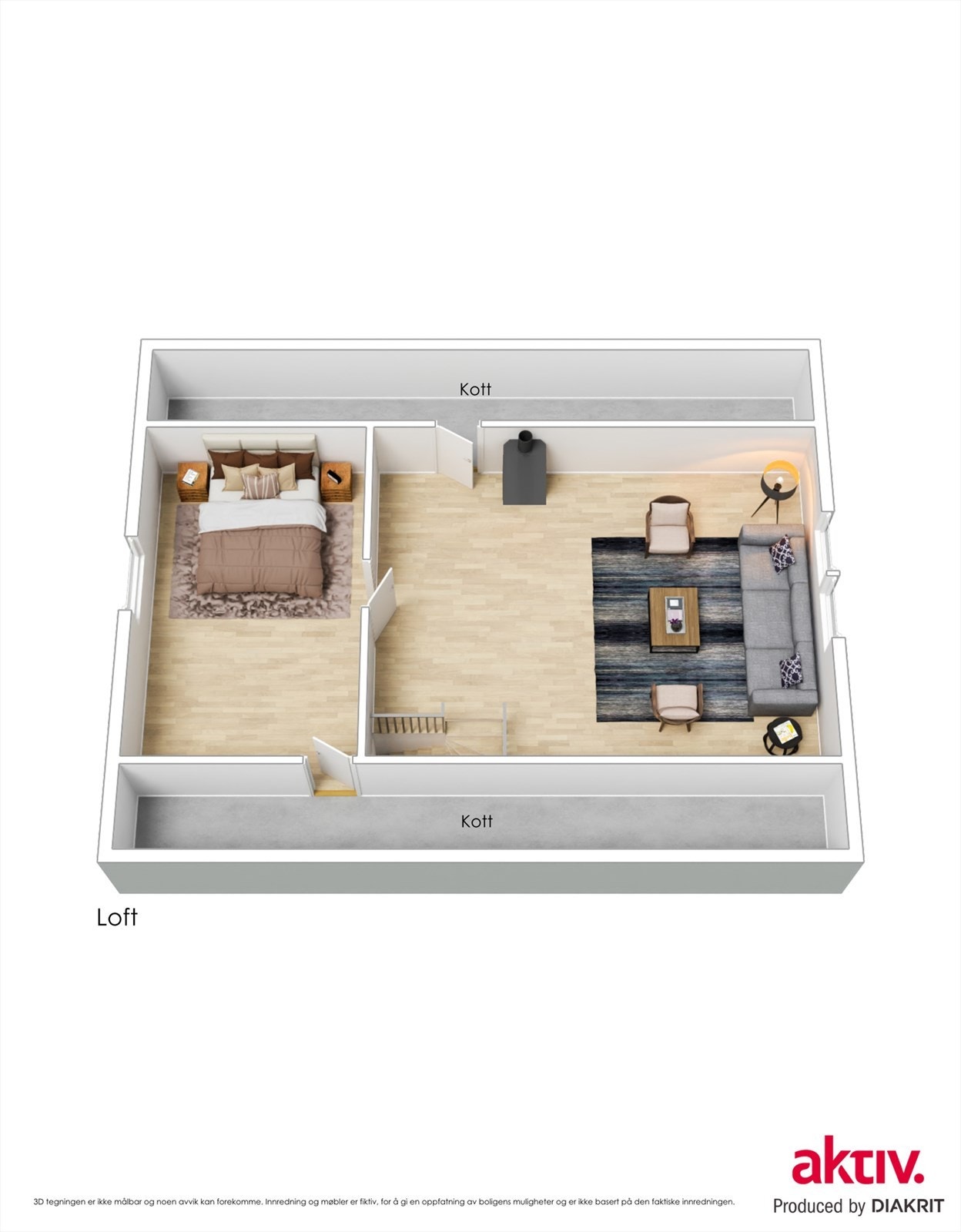 Plantegning loft Galleribilde