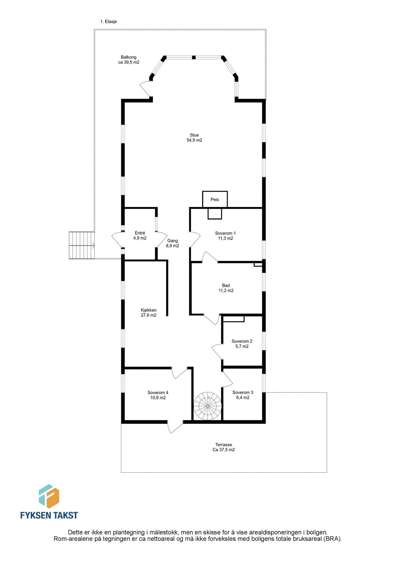 Planskisse 1. etasje. Galleribilde