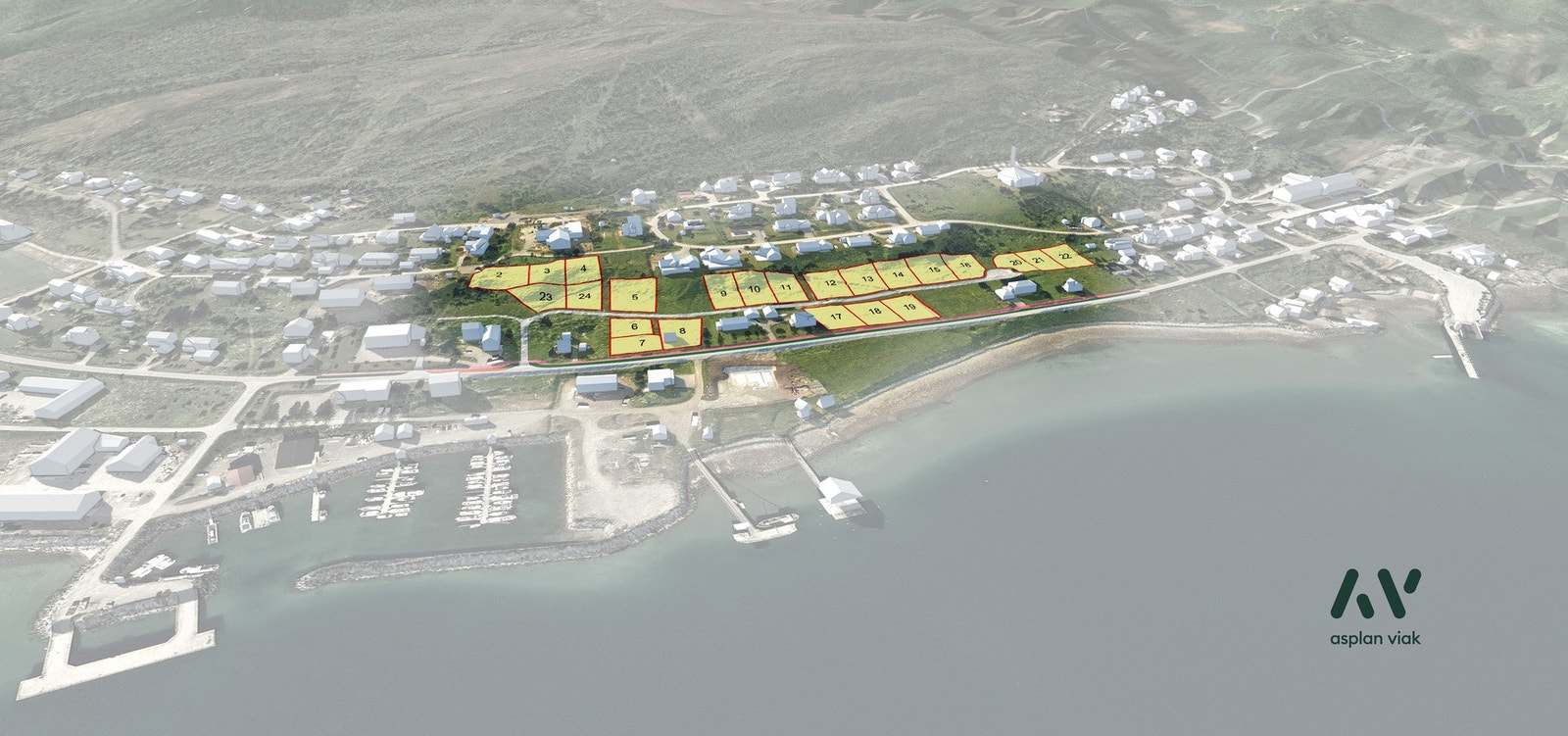 Her får du 23 flotte boligtomter med gode størrelser. Galleribilde