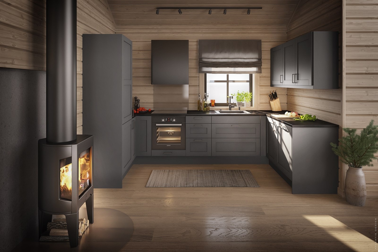 3D bilde av hytta Galleribilde