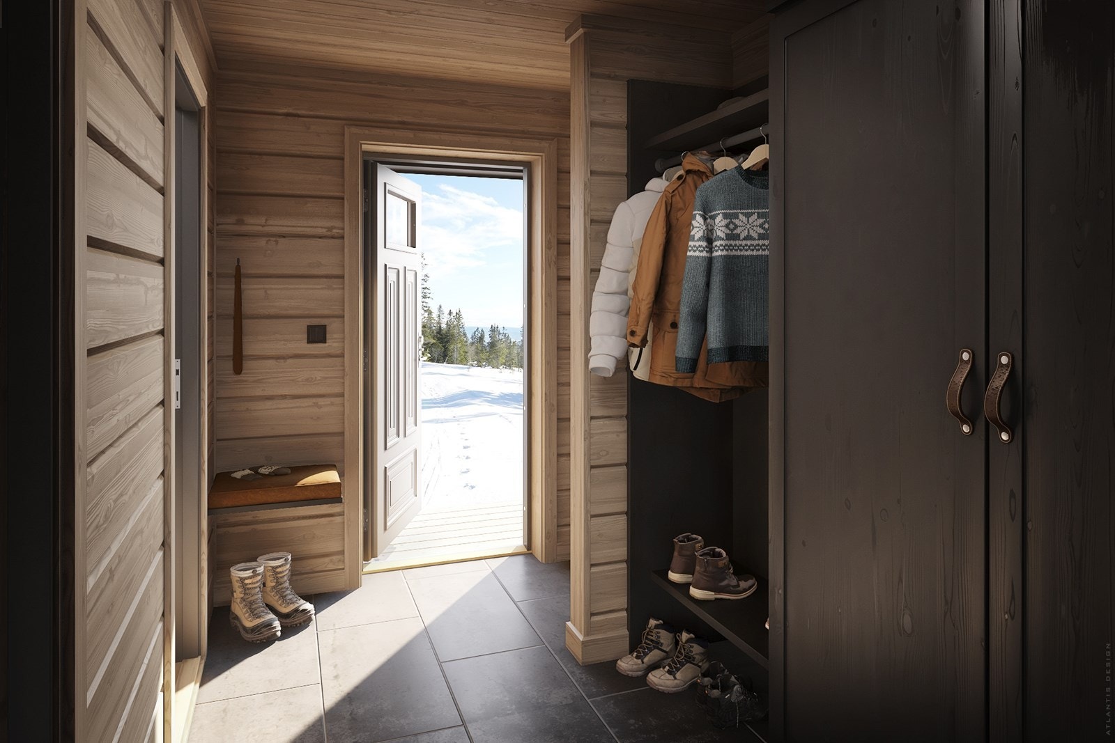 3D bilde av hytta Galleribilde