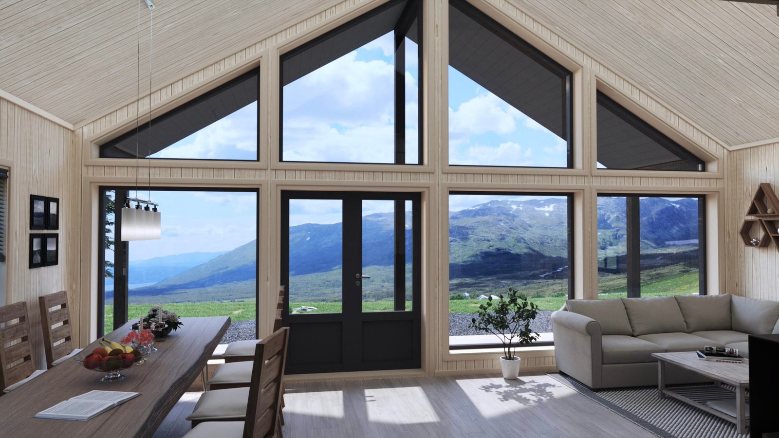 RO - 1 denne løsningen med store vinduer i gavl vegg, og hems kan man også få mot et pristillegg. Galleribilde