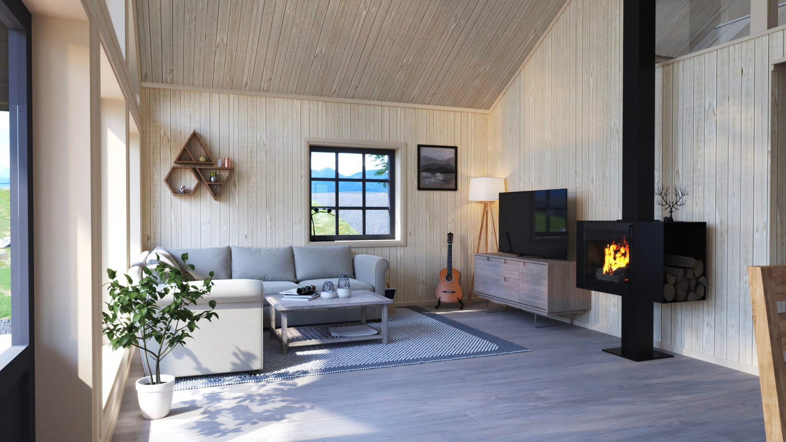 RO - 1 denne løsningen med store vinduer i gavl vegg, og hems kan man også få mot et pristillegg. Galleribilde