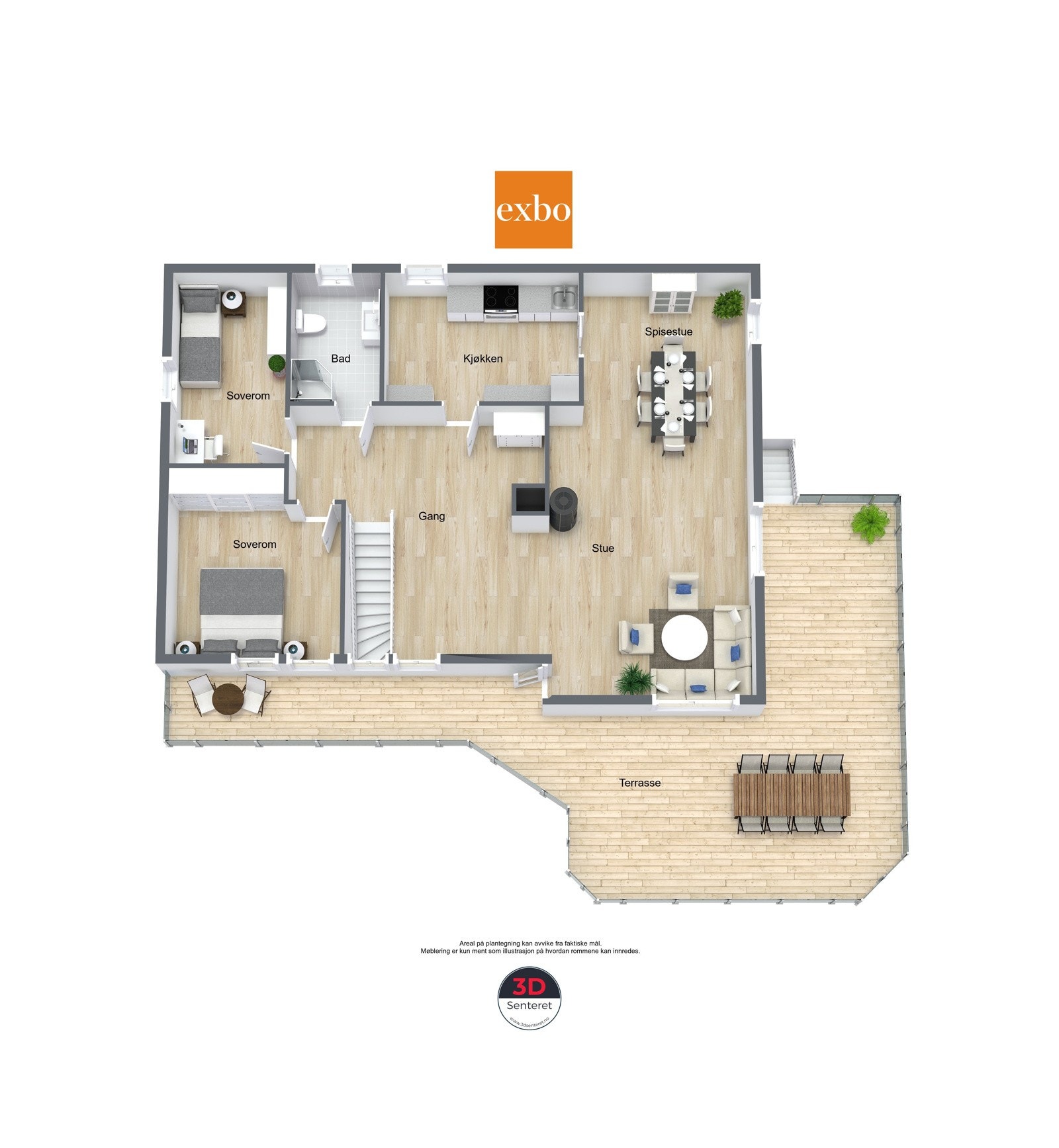 Østebø 17 - Planskisse 2 - 3D Floor Plan Galleribilde