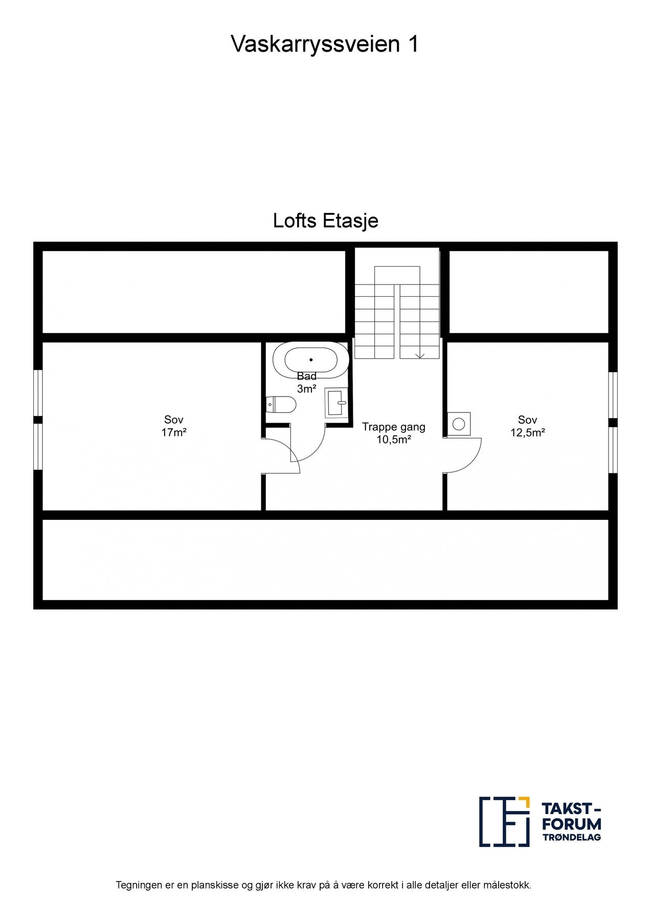 Planskisse loftsetasje Galleribilde