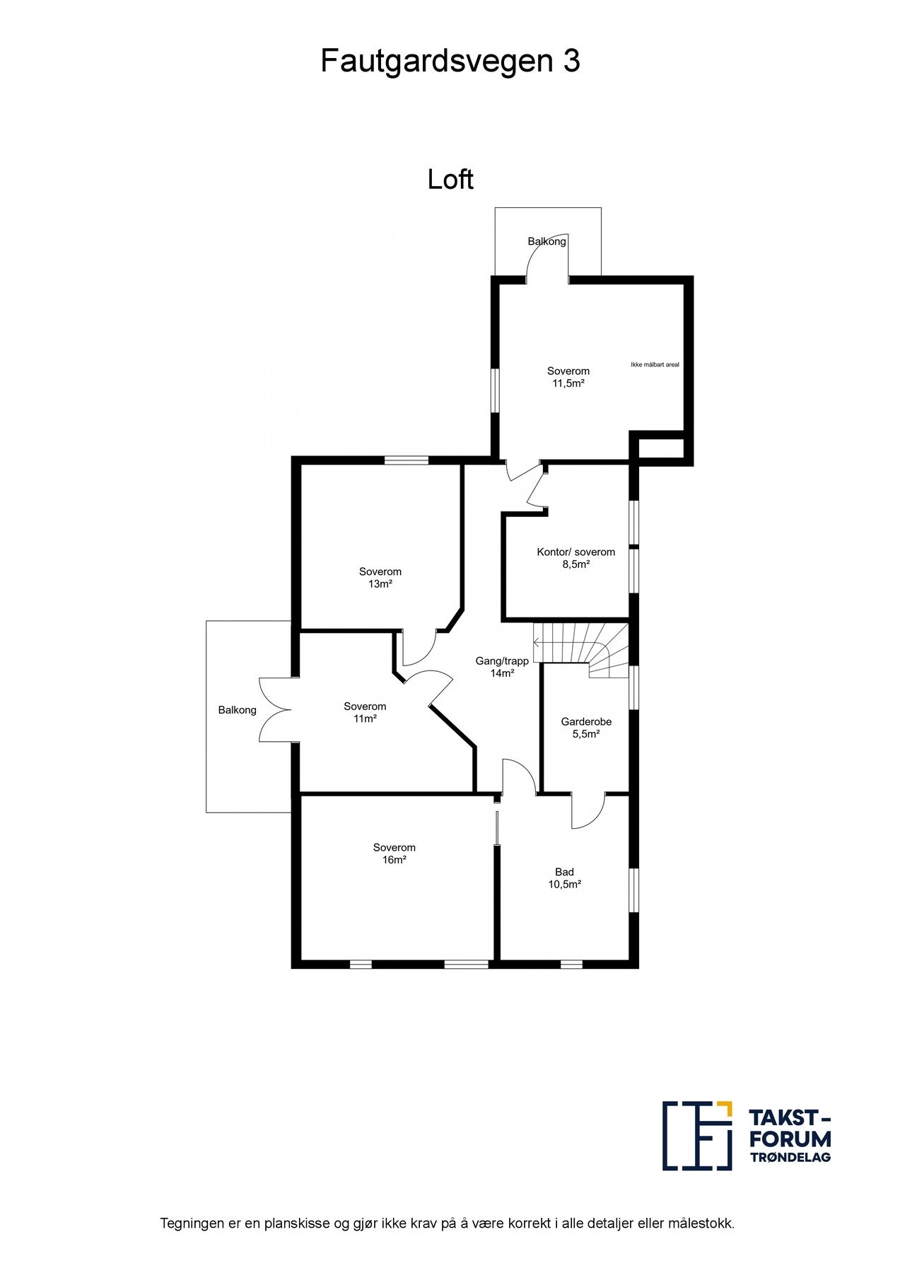 Planskisse loft Galleribilde