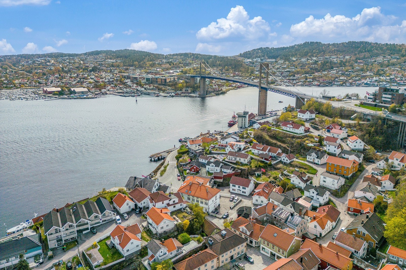 I Brevik er det vakker trehusbebyggelse, dagligvarebutikk, gallerier, restauranter og flere isbarer. På andre siden av fjorden på Stathelle er det stort kjøpesenter. Galleribilde