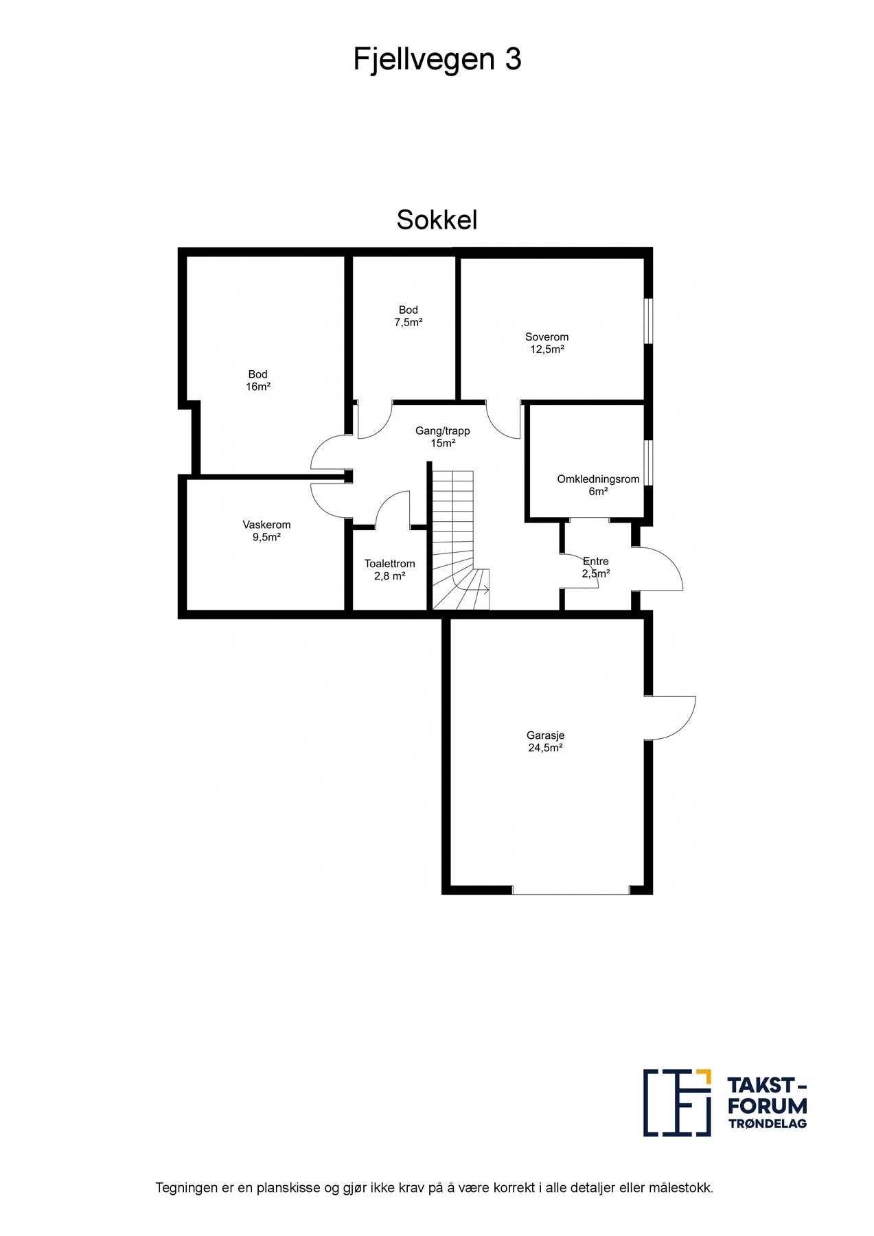 Planskisse hovedetasje Galleribilde