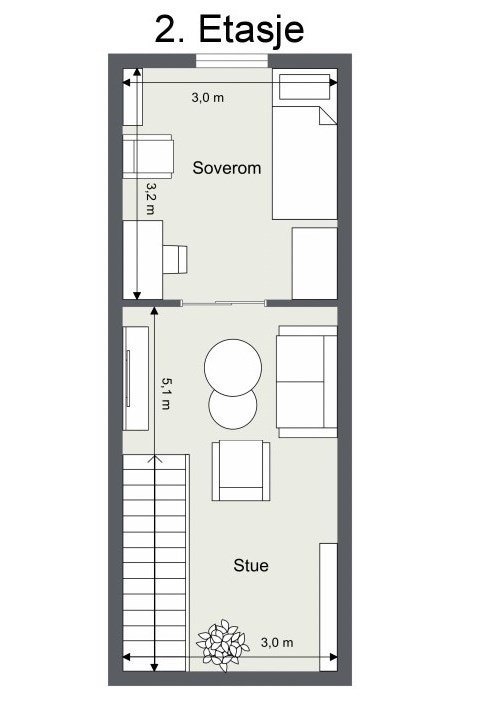 2. etasje - Stue og soverom Galleribilde