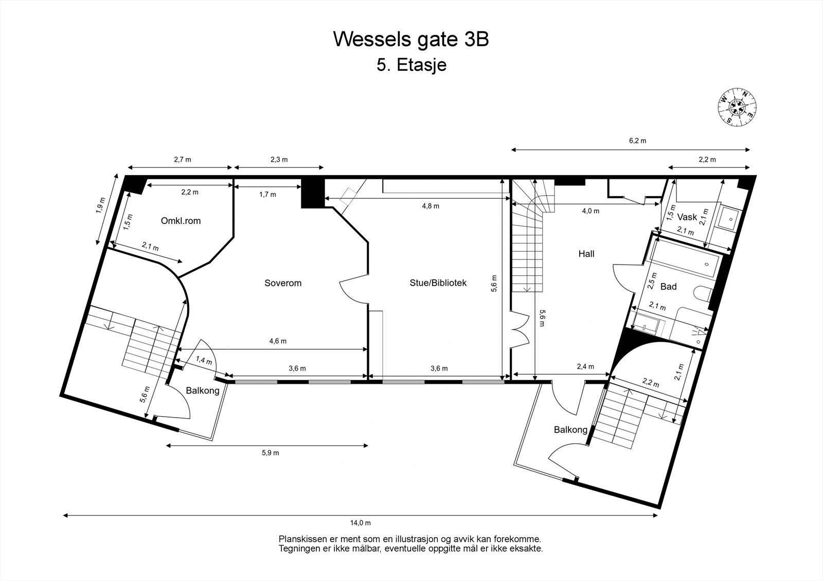 Plantegning - 5. etasje. Galleribilde