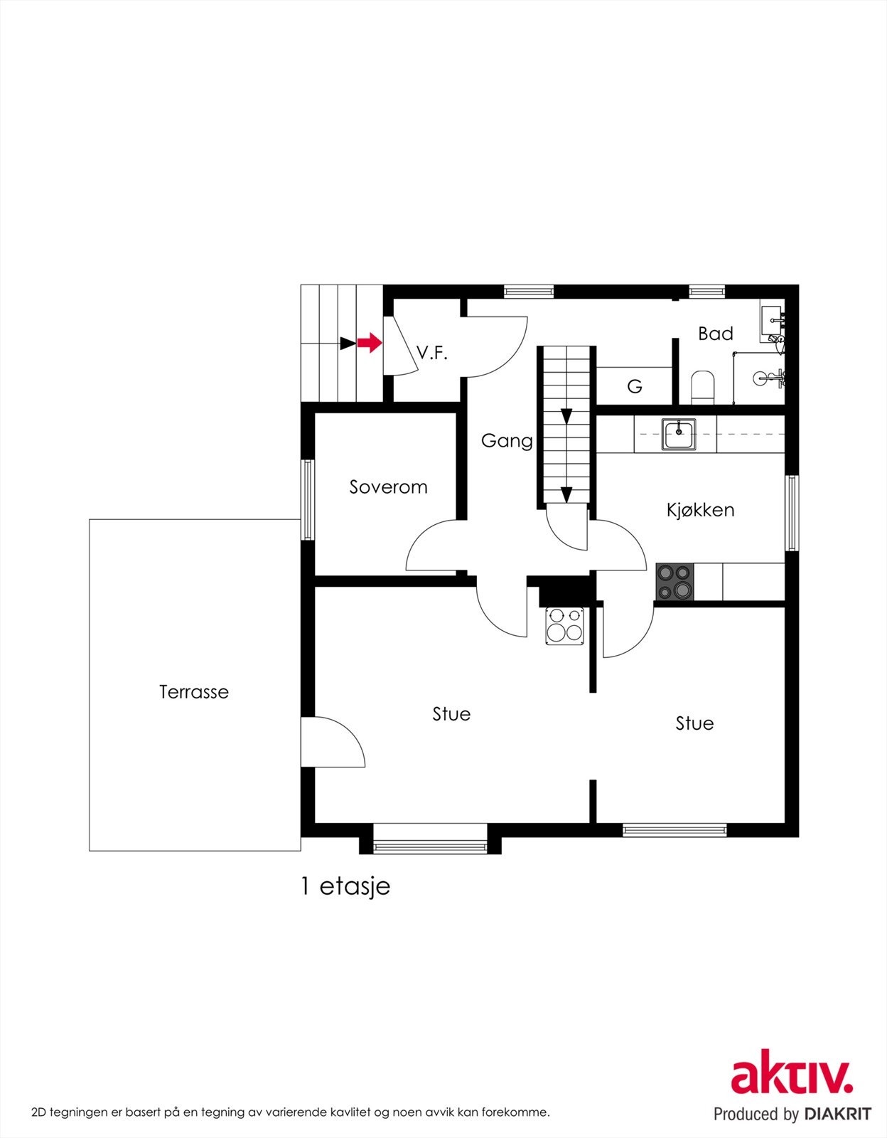 Plantegning 1. etg Galleribilde