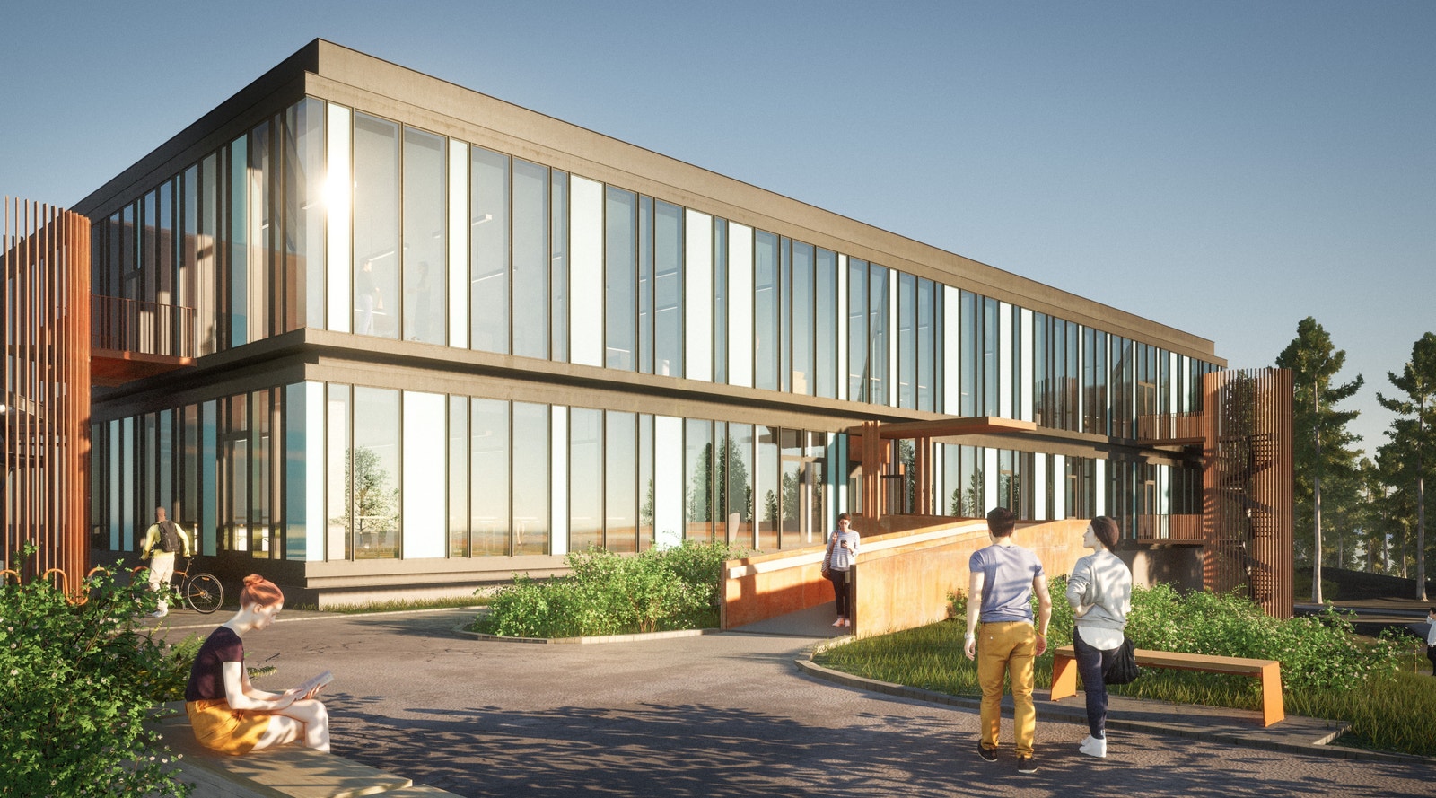 Aktivitetshuset- Fasade (etter oppussing 2022) Galleribilde