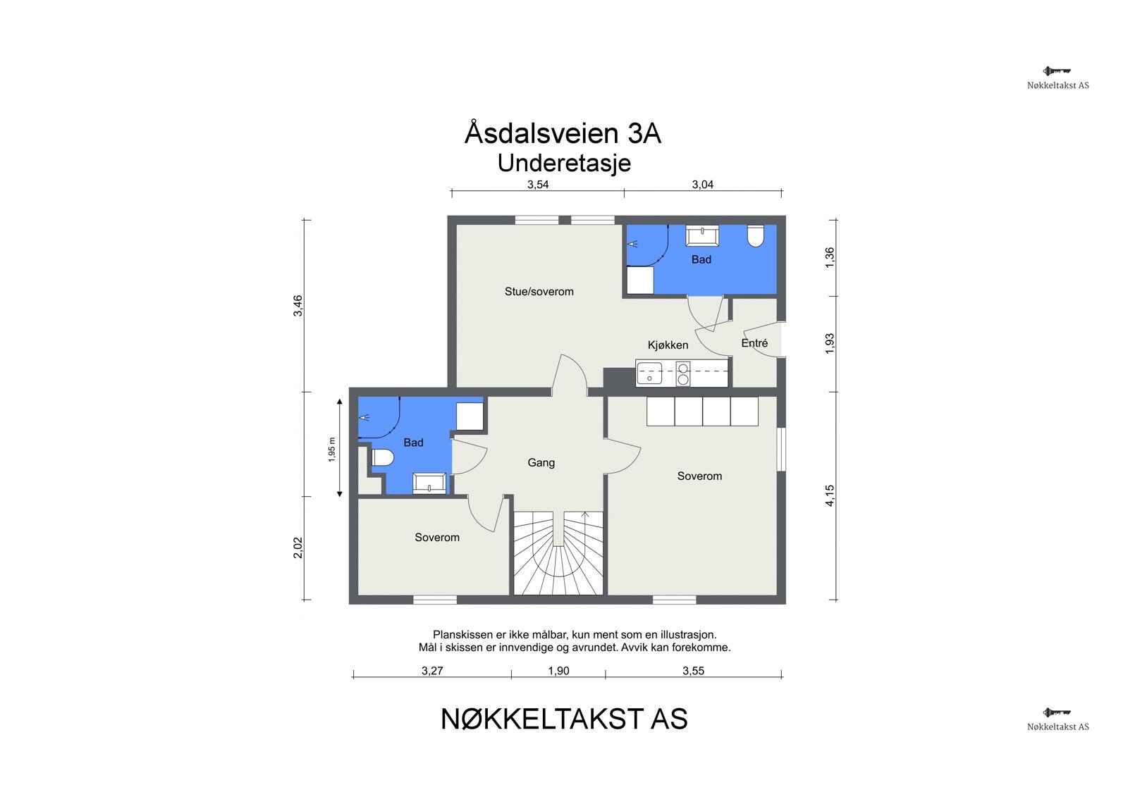 Plantegning underetasje Galleribilde