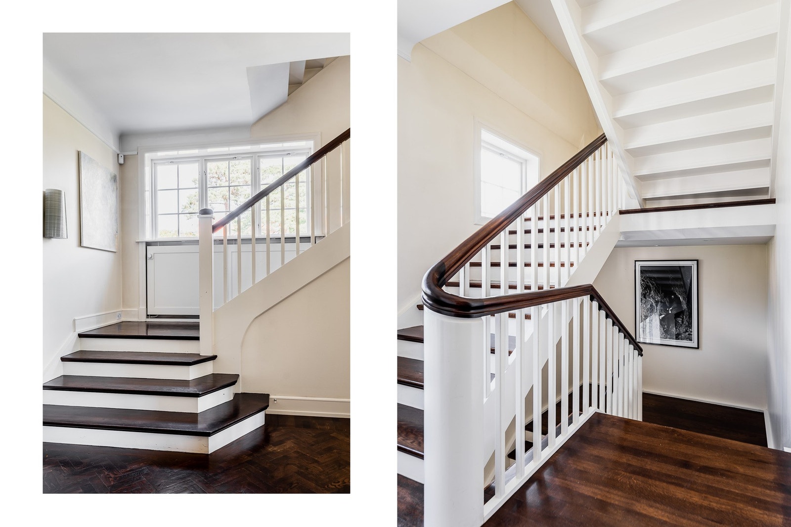 Håndlaget trappegang mellom etasjene. Galleribilde