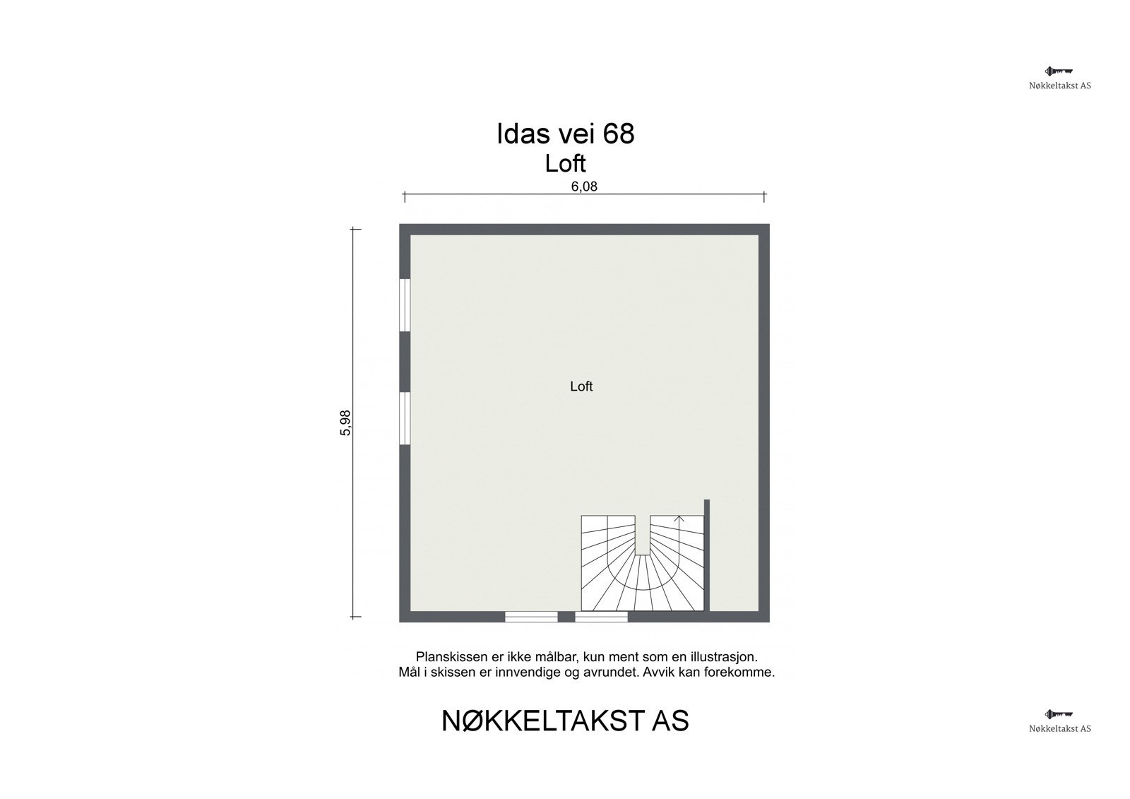 Idas vei 68 - Loft - plantegning Galleribilde