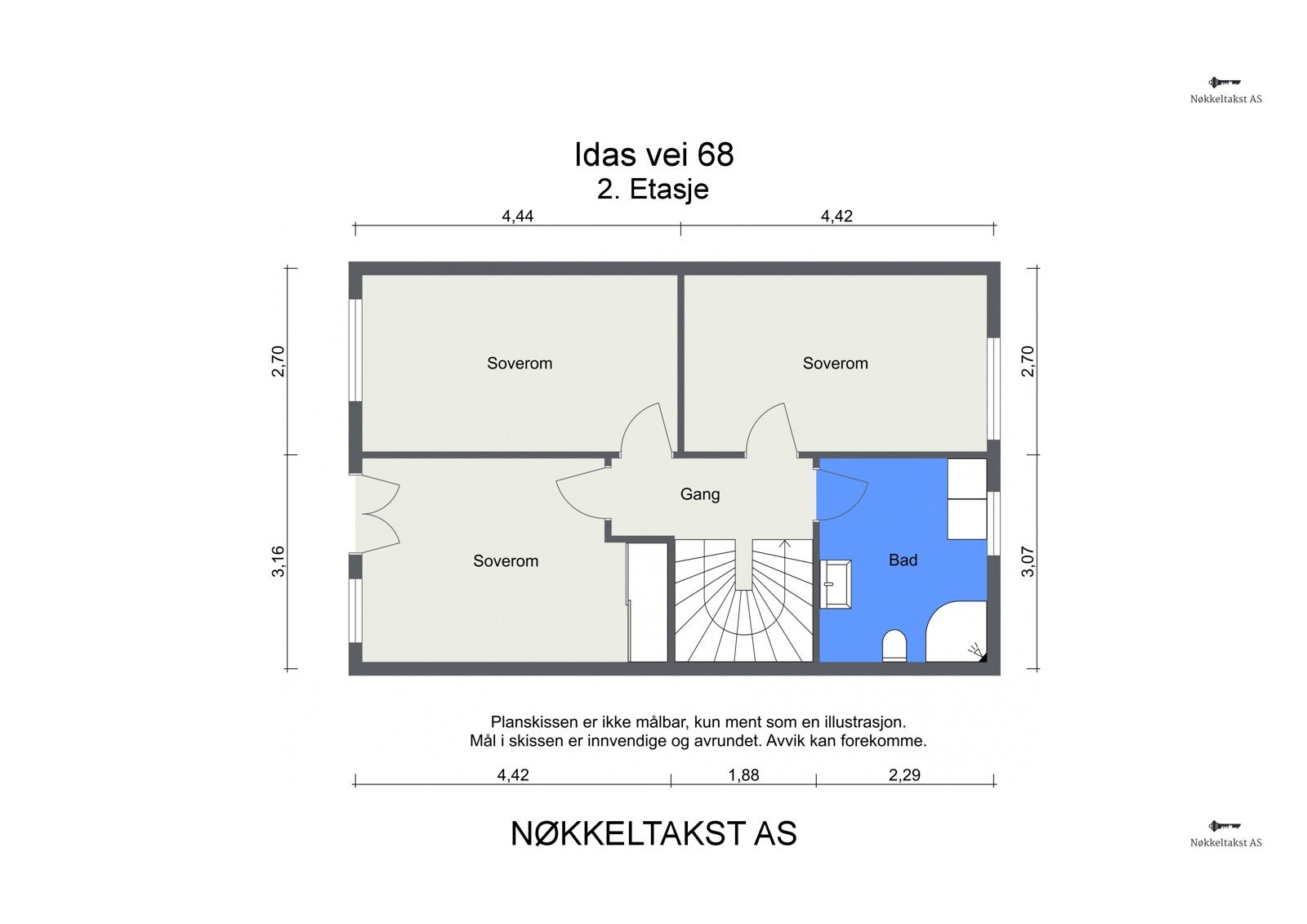 Idas vei 68 - 2. Etasje - plantegning Galleribilde