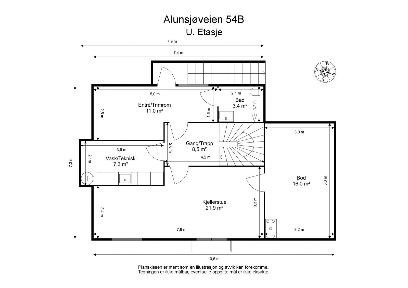 Plantegning - Underetasje Galleribilde