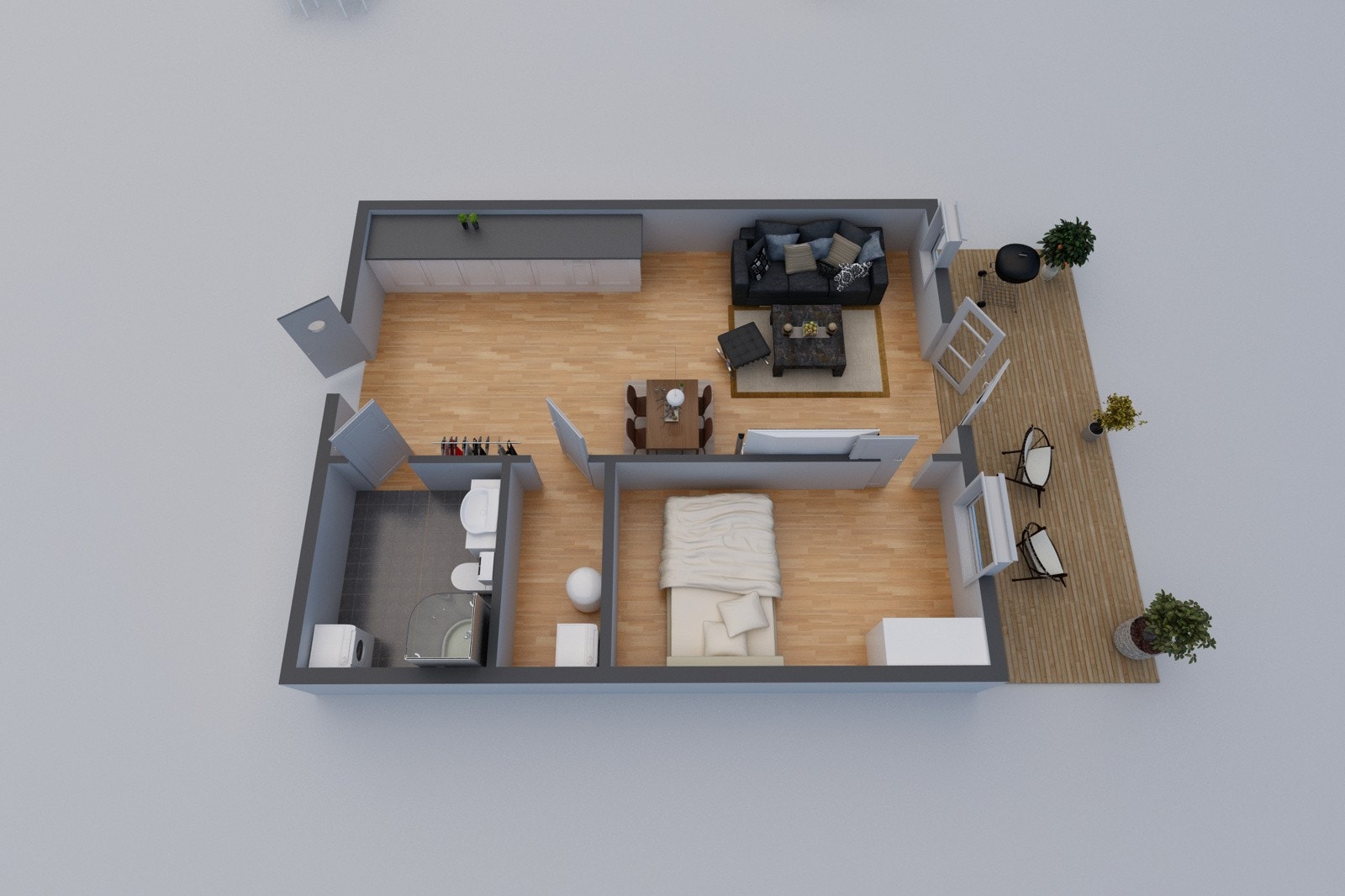 Plantegning 2-roms. Galleribilde