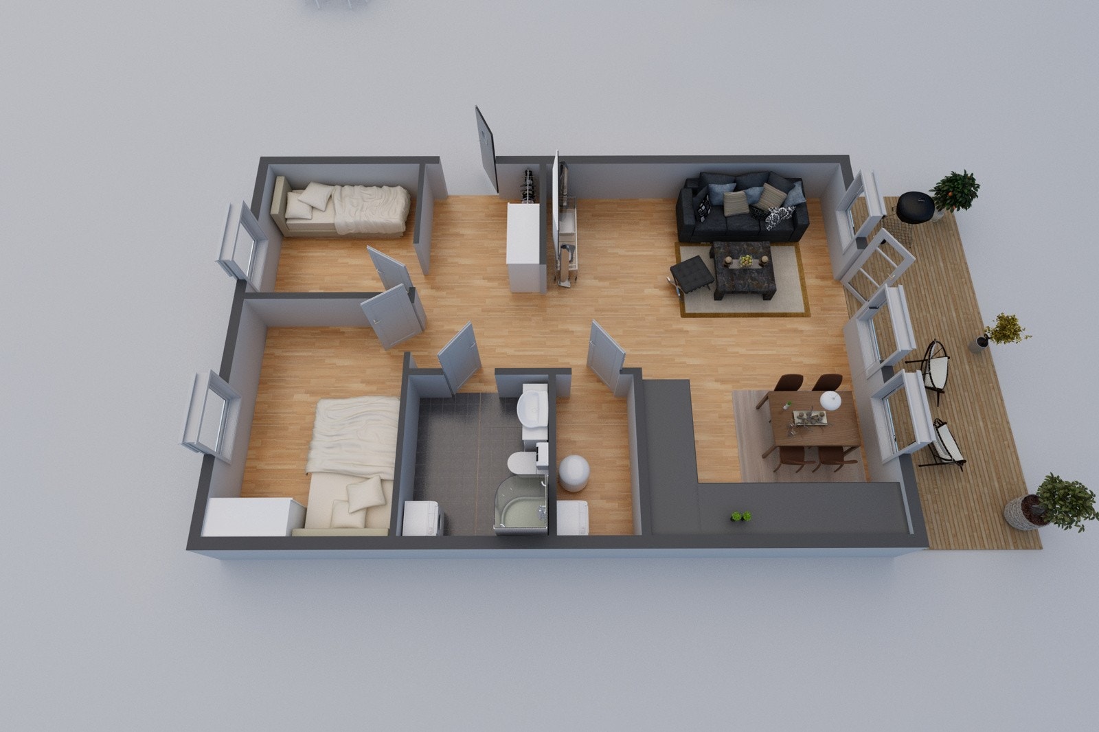 Plantegning 3-roms Galleribilde