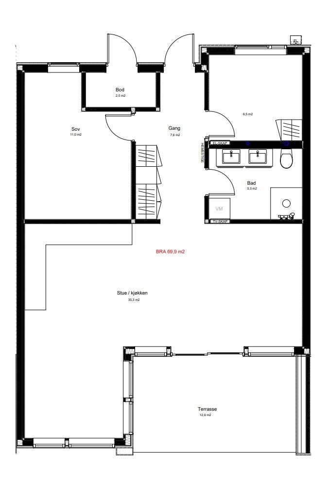 Plantegning Frosta Brygge BFK 106-110 Galleribilde