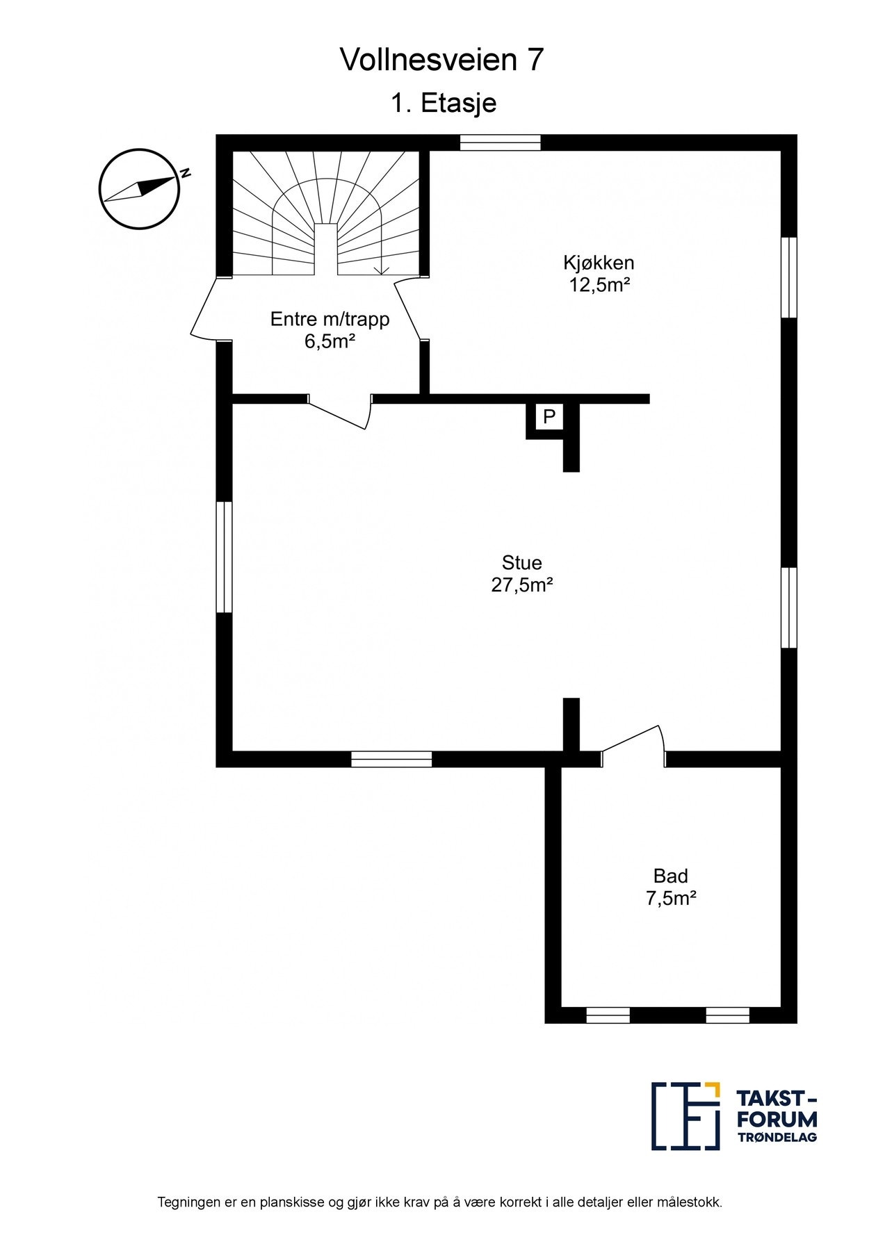 Planskisse første plan. Galleribilde