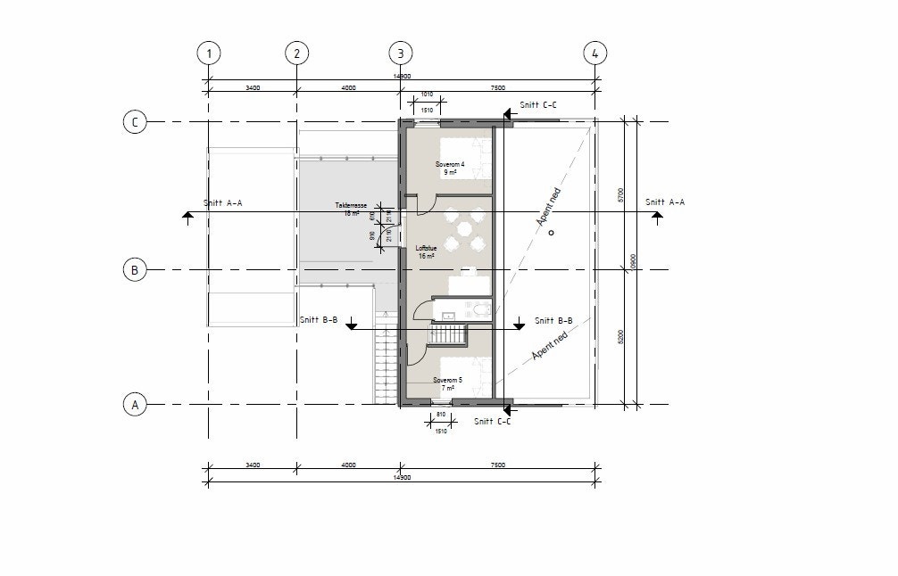 Plantegning loft Galleribilde