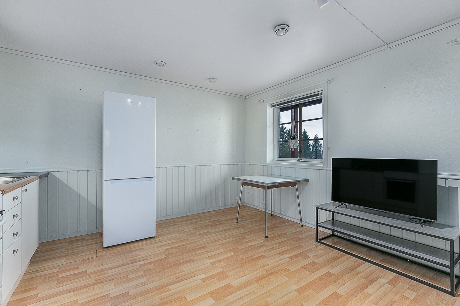 Plass til både spisegruppe og sofagruppe i stuen. Galleribilde