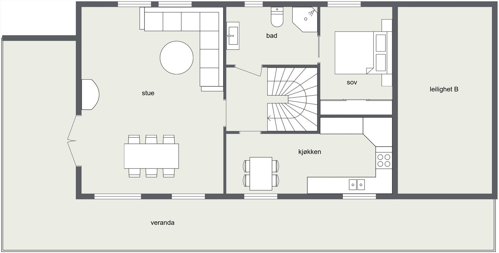 Plantegning første etasje. Galleribilde