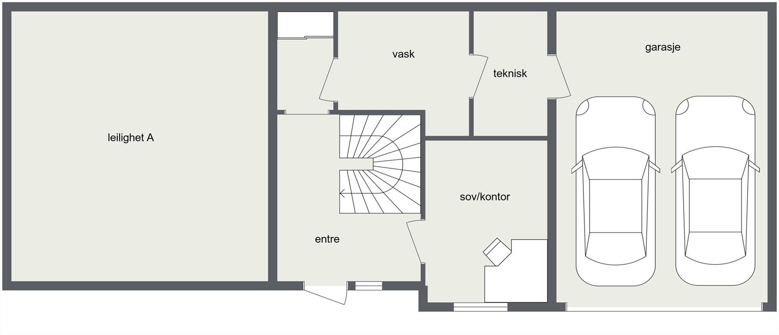 Plantegning underetasje. Galleribilde