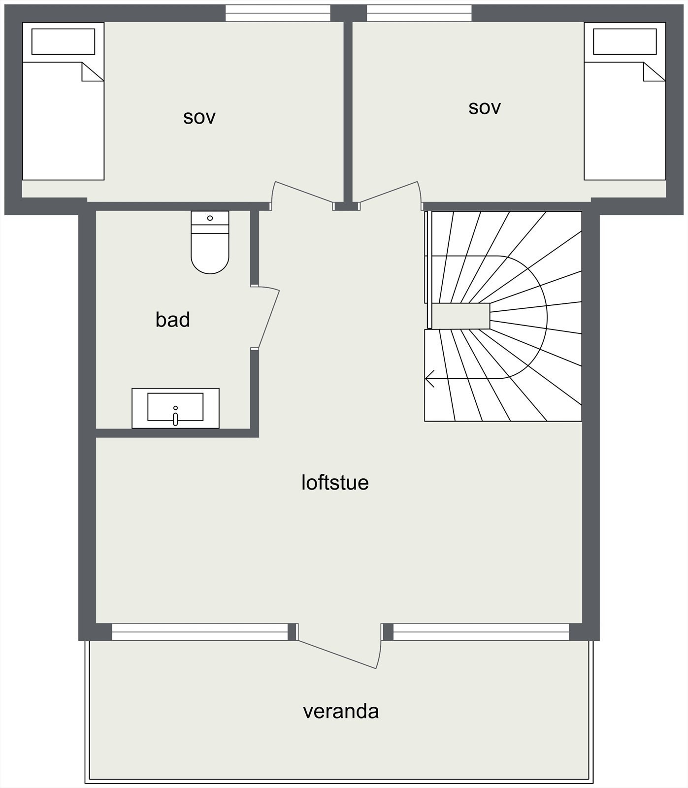 Plantegning loft. Galleribilde
