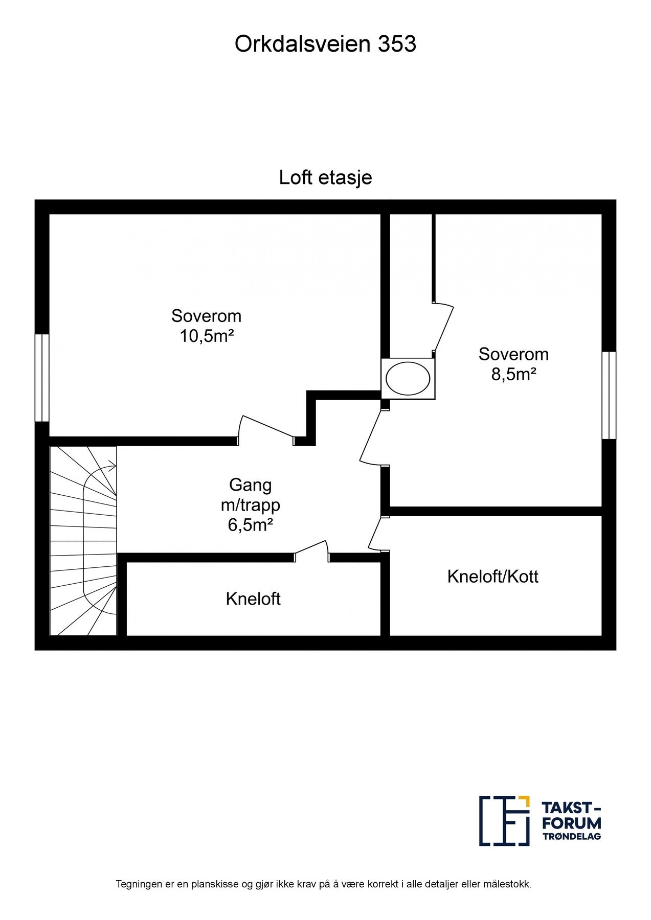Plantegning loft etasje Galleribilde
