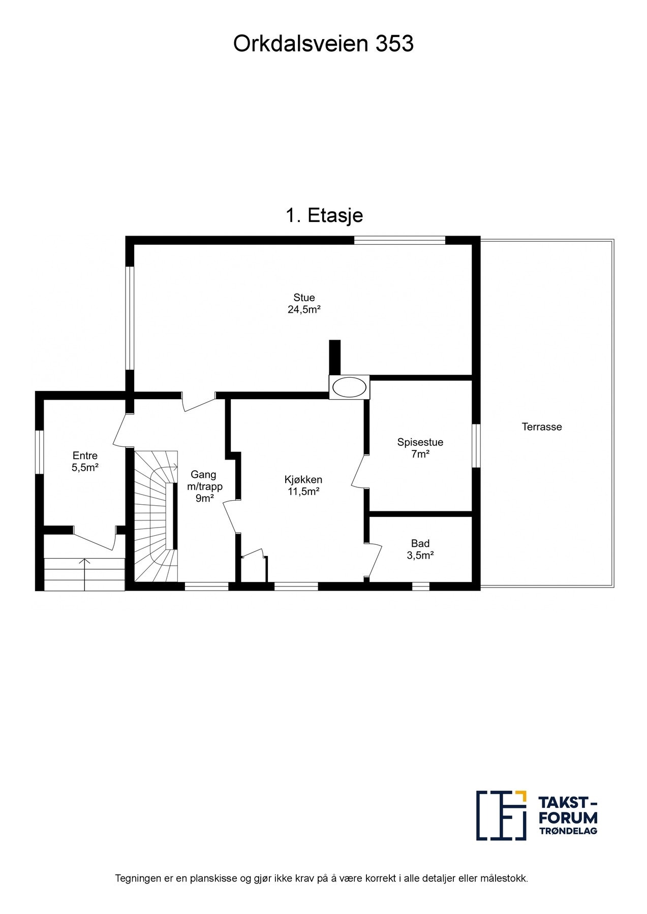 Plantegning 1. etasje Galleribilde
