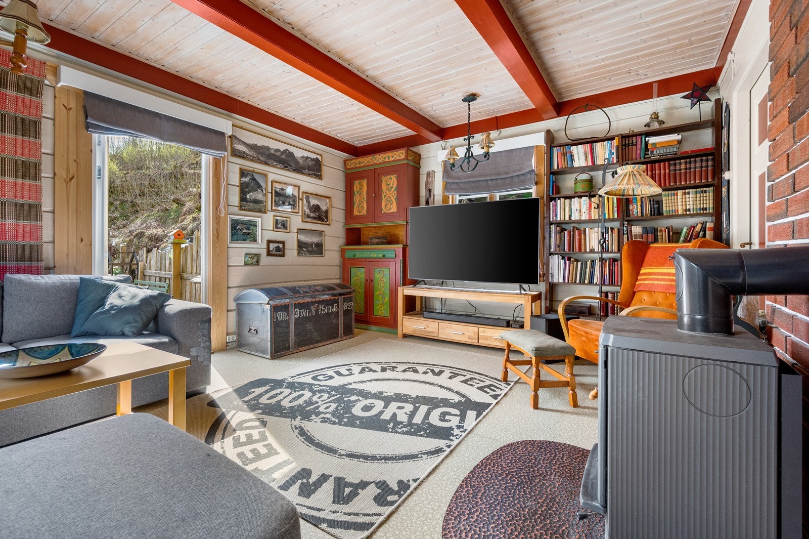 Stue med utgang til terrasse Galleribilde